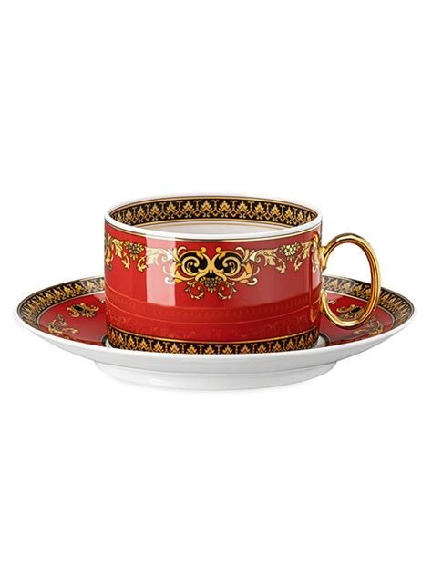 Versace Medusa Red Teacup & Saucer 